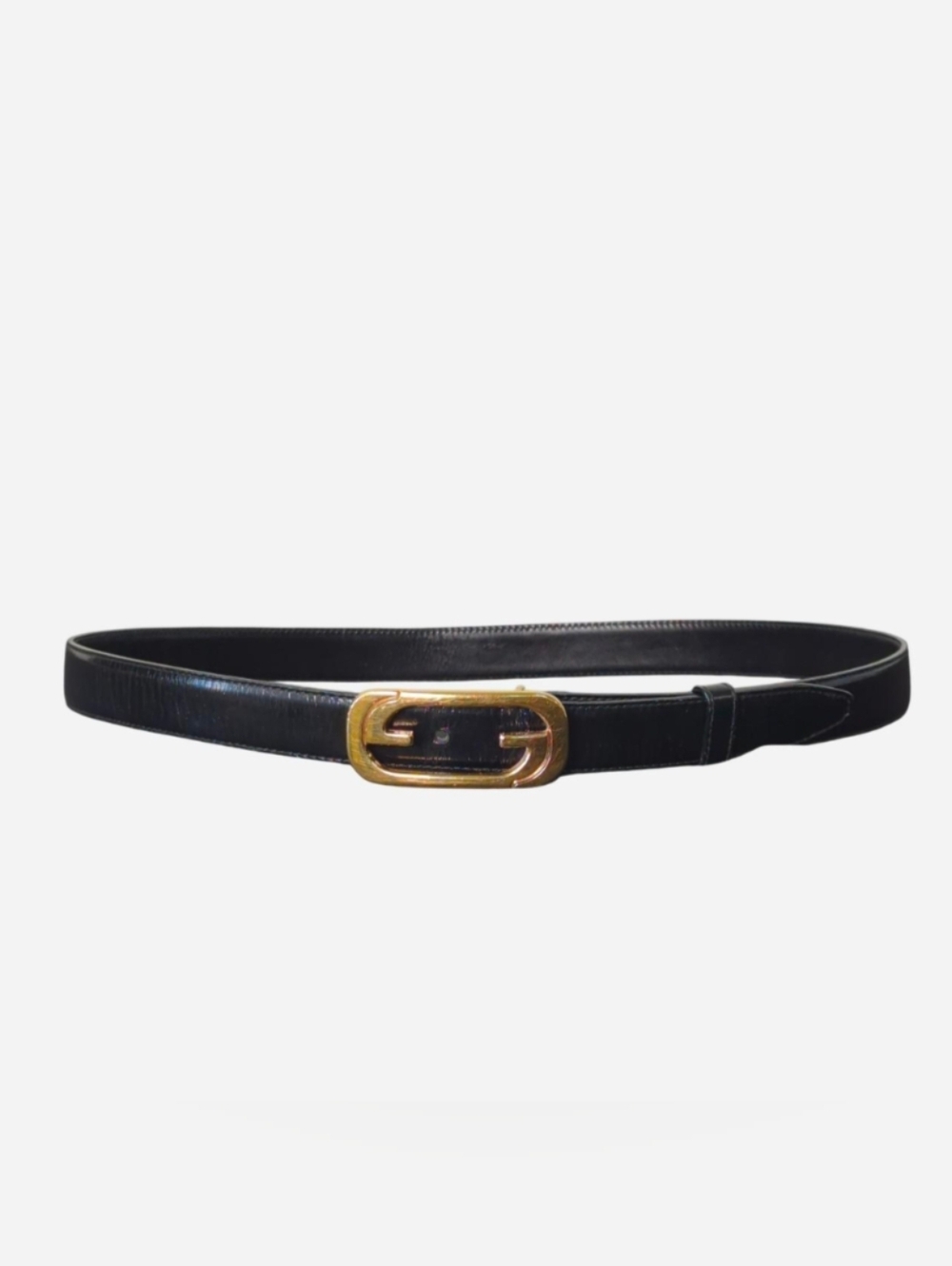 Vintage 90’s Gucci black leather belt With Gold Buckle
